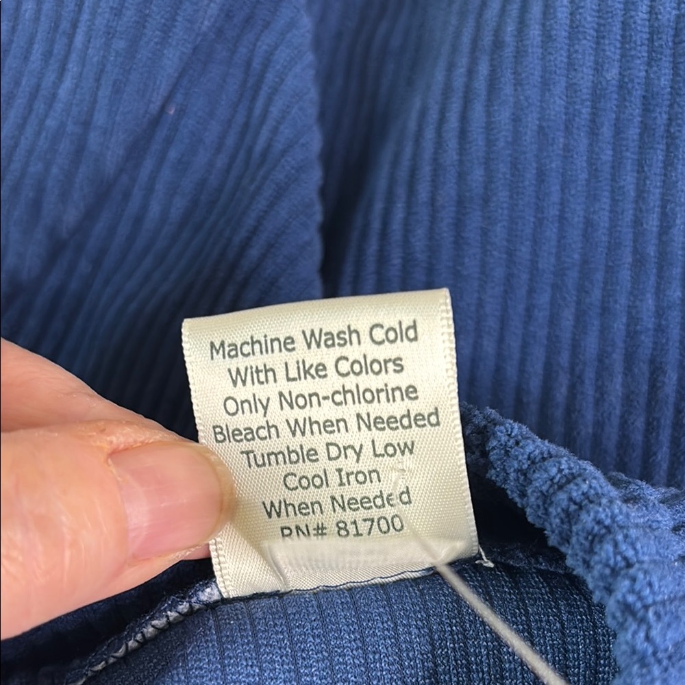 Blair Sleeveless Blue Corduroy Button-Down Dress - Picture 4 of 4
